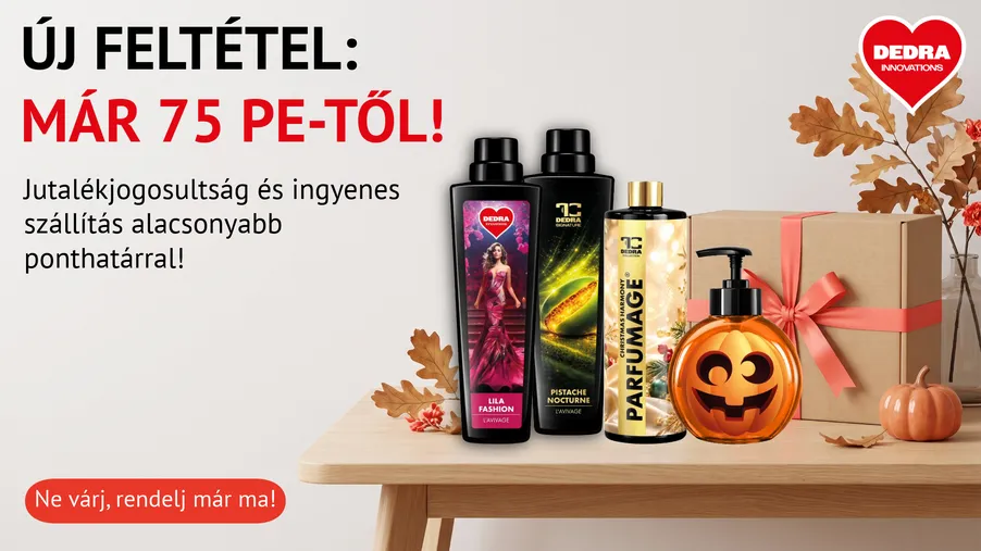 Nagyszerű hírek októberre: már 75 PE-től jár a jutalék és az ingyenes szállítás!